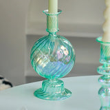 Roomtery Aqua Blue Glass Candle Holder, view 4