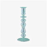 Roomtery Aqua Blue Glass Candle Holder, view 6
