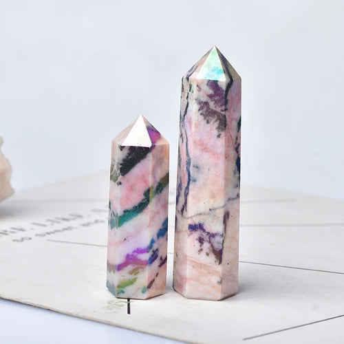 Roomtery Aura Pink Zebra Crystal Tower