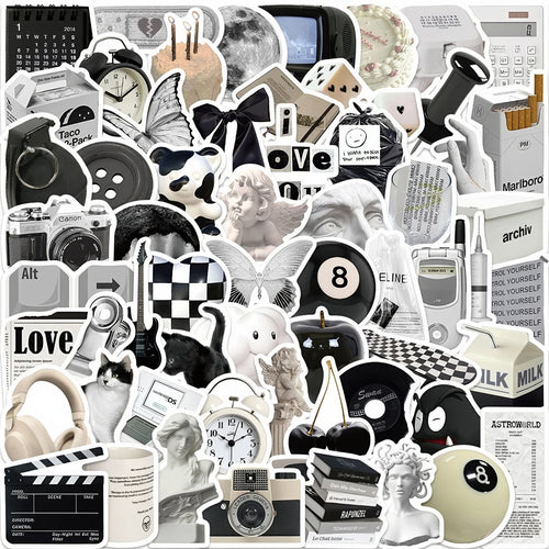 Roomtery B&W Academia Girl Sticker Pack
