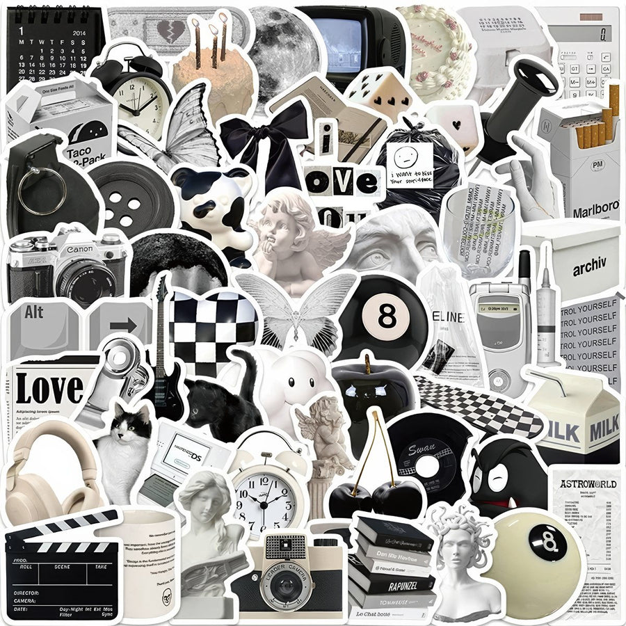 Roomtery B&W Academia Girl Sticker Pack