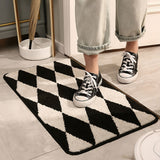 Roomtery B&W Argyle Print Accent Rug, view 2