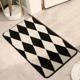 Roomtery B&W Argyle Print Accent Rug, view 5