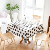 Roomtery B&W Polka Dot Tablecloth, view 5