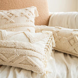 Roomtery Beige Boho Tufted Cushion Cover, view 2