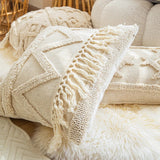 Roomtery Beige Boho Tufted Cushion Cover, view 5