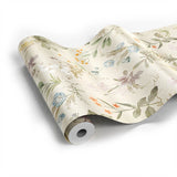 Roomtery Beige Cottagecore Floral Removable Wallpaper, view 2