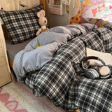 Roomtery Black & Brown Plaid Bedding Set, view 3
