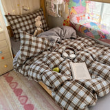 Roomtery Black & Brown Plaid Bedding Set, view 4