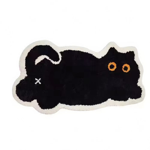 Roomtery Black Cat Tufted Rug