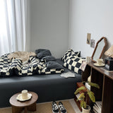 Roomtery Black & Cream Checkered Bedding Set, view 4