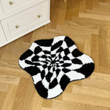 Roomtery Black & White Checkered Blob Rug, view 2