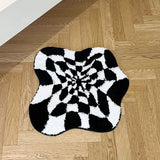 Roomtery Black & White Checkered Blob Rug, view 3