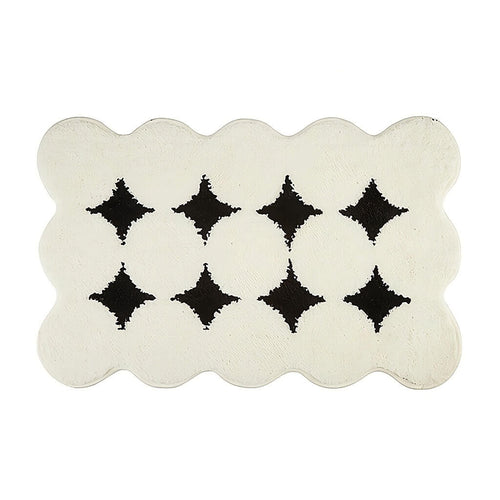 Roomtery Black & White Circles Tufted Rug