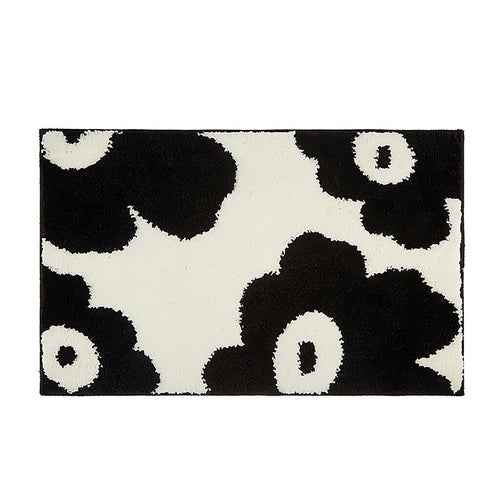 Roomtery Black & White Flowers Tufted Rug