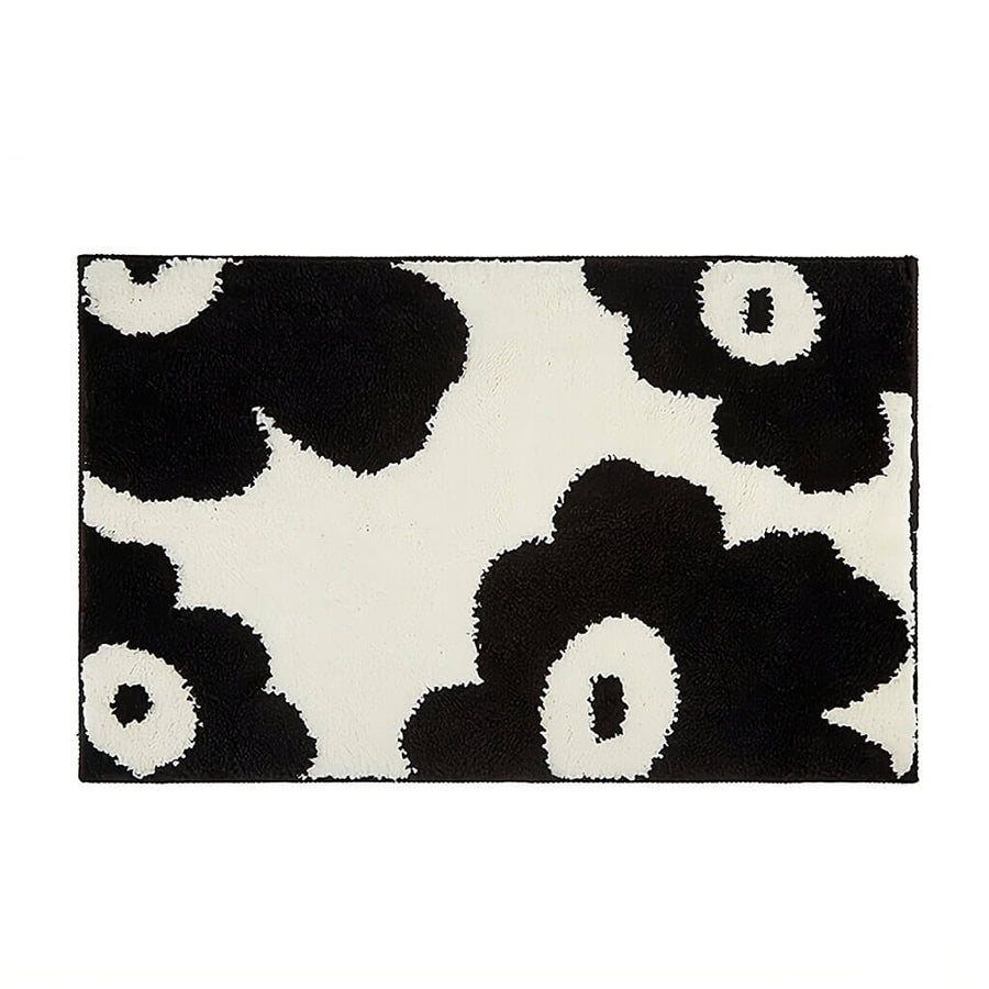 Roomtery Black & White Flowers Tufted Rug