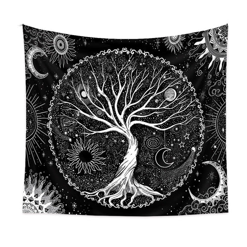 Roomtery Black & White Life Tree Tapestry