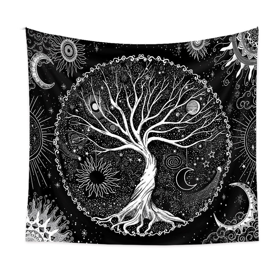 Roomtery Black & White Life Tree Tapestry