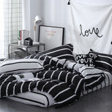 Roomtery Black & White Striped Bedding Set, view 3