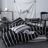 Roomtery Black & White Striped Bedding Set, view 4