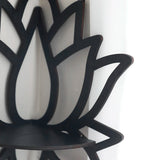 Roomtery Black Wooden Lotus Corner Wall Shelf, view 5