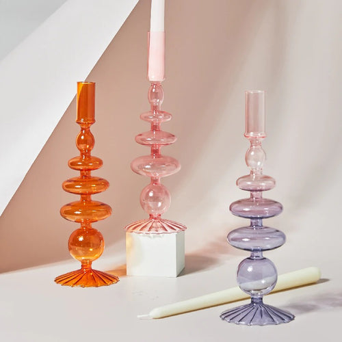 Roomtery Blowed Glass Candle Holder