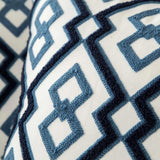 Roomtery Blue Embroidered Ornaments Cushion Cover, view 2