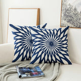Roomtery Blue Embroidered Ornaments Cushion Cover, view 3