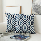 Roomtery Blue Embroidered Ornaments Cushion Cover, view 4