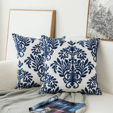 Roomtery Blue Embroidered Ornaments Cushion Cover, view 5