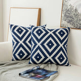 Roomtery Blue Embroidered Ornaments Cushion Cover, view 6