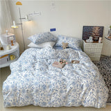 Roomtery Blue Flowers Pattern Print Bedding Set, view 2