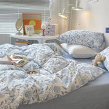 Roomtery Blue Flowers Pattern Print Bedding Set, view 5