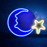 Roomtery Blue Moon and Star Wall Neon Sign, view 3