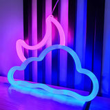Roomtery Blue/Pink Moon & Cloud LED Neon Wall Sign, view 2