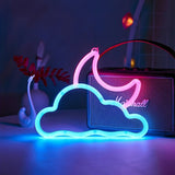 Roomtery Blue/Pink Moon & Cloud LED Neon Wall Sign, view 3