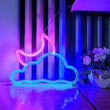 Roomtery Blue/Pink Moon & Cloud LED Neon Wall Sign, view 4