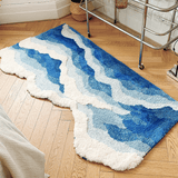 Roomtery Blue Sea Waves Bedside Accent Rug, view 2
