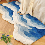 Roomtery Blue Sea Waves Bedside Accent Rug, view 4