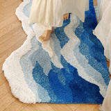 Roomtery Blue Sea Waves Bedside Accent Rug, view 5