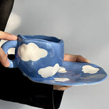 Roomtery Blue Sky and Clouds Ceramic Coffee Cup Set, view 2