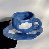 Roomtery Blue Sky and Clouds Ceramic Coffee Cup Set, view 4
