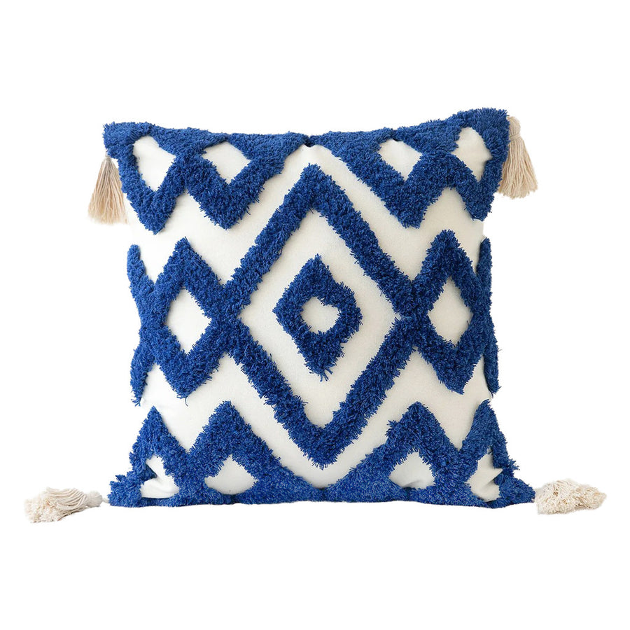 Roomtery Blue Tufted Ornament Cushion Cover