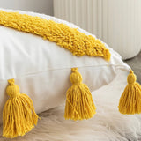 Roomtery Blue & Yellow Themed Tufted Cushion Cover, view 2