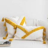 Roomtery Blue & Yellow Themed Tufted Cushion Cover, view 3