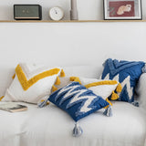 Roomtery Blue & Yellow Themed Tufted Cushion Cover, view 4