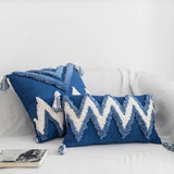 Roomtery Blue & Yellow Themed Tufted Cushion Cover, view 6