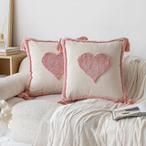 Roomtery Blush Heart Tufted Throw Pillow Cover, view 2