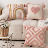 Roomtery Blush Heart Tufted Throw Pillow Cover, view 4