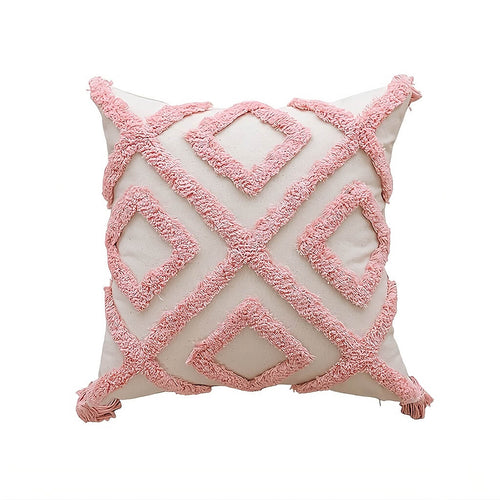 Roomtery Blush Ornament Tufted Throw Pillow Cover